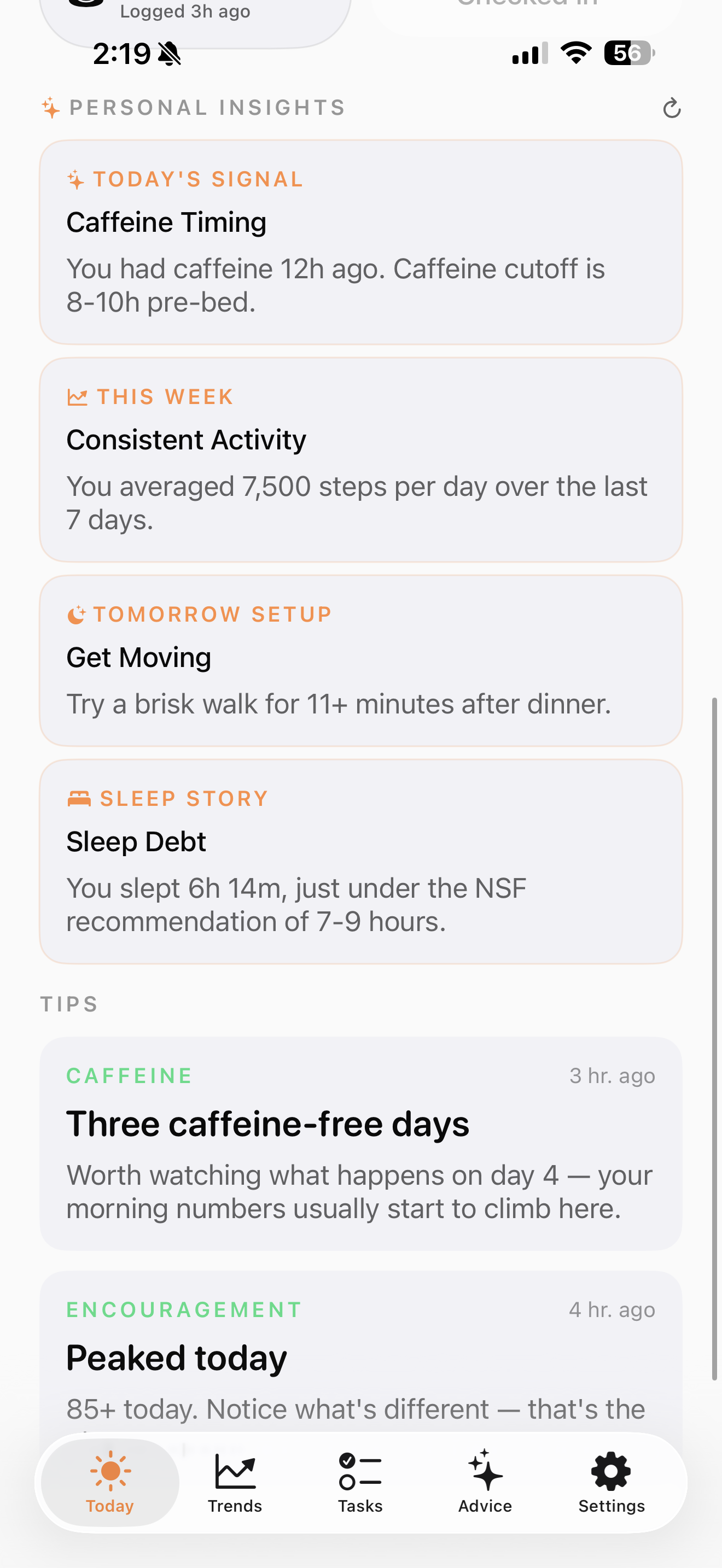 Rise Guide Personal Insights with daily tips and signals